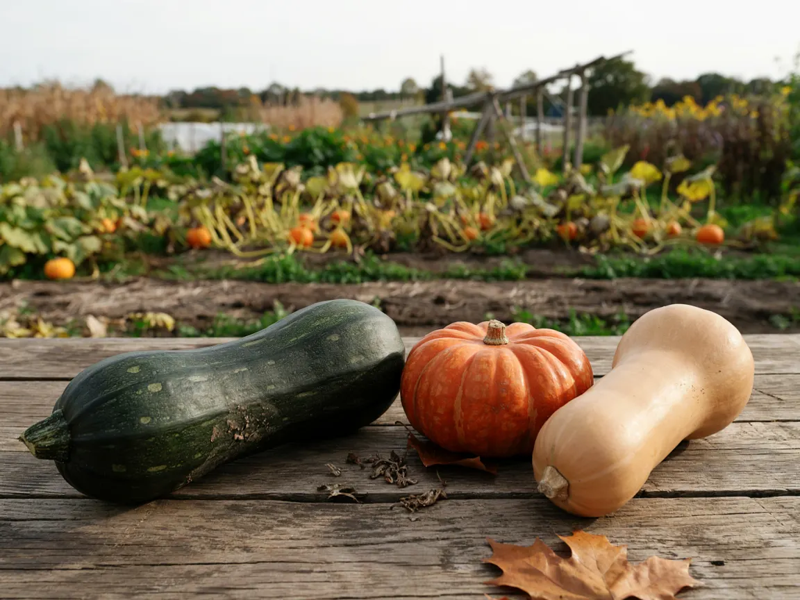Courgette, potiron et butternut côte à côte : trois espèces de courges